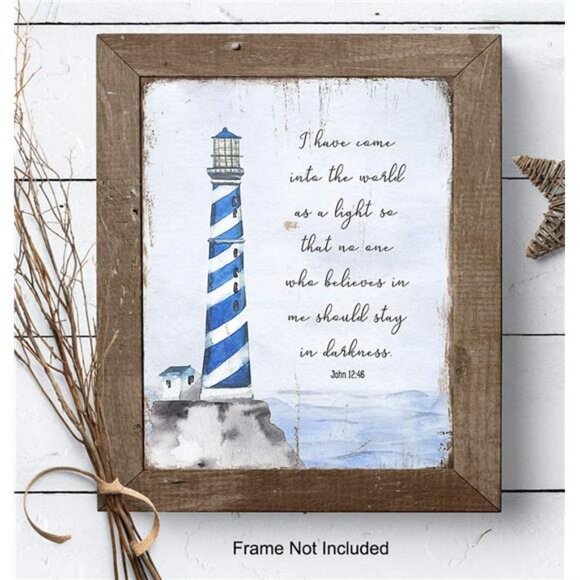 Religious Scripture Wall Decor - Nautical Beach House, Ocean Home Decoration - Picture 7 of 9